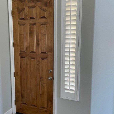 modern z frame shutters in solid basswood